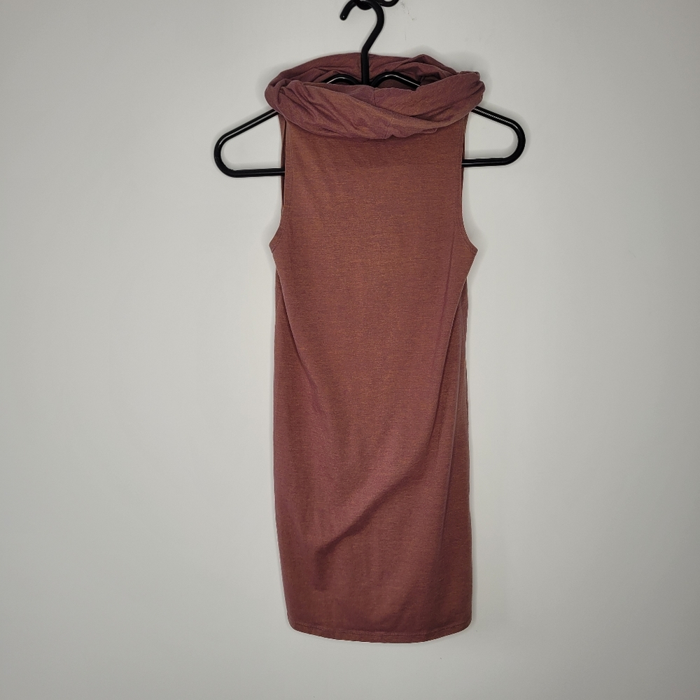 American Apparel mauve bodycon sleeveless cowl neck dress size small - Picture 7 of 8